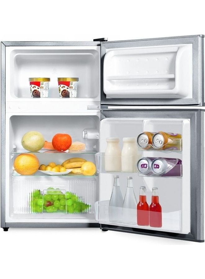 إيفولي ثلاجة صغيرة سعة 125 لترًا بباب مزدوج مع نظام خالٍ من الصقيع، ومبرد منفصل، وساق قابلة للتعديل، وقفل للأطفال - Image 3