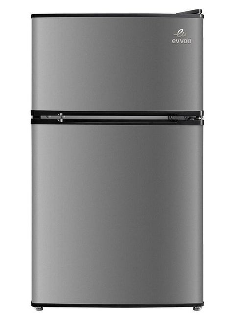 Top Mount Refrigerator, 100 Liters, Adjustable Leg, Interior Light, Defrost Type EVRFM-100S Silver