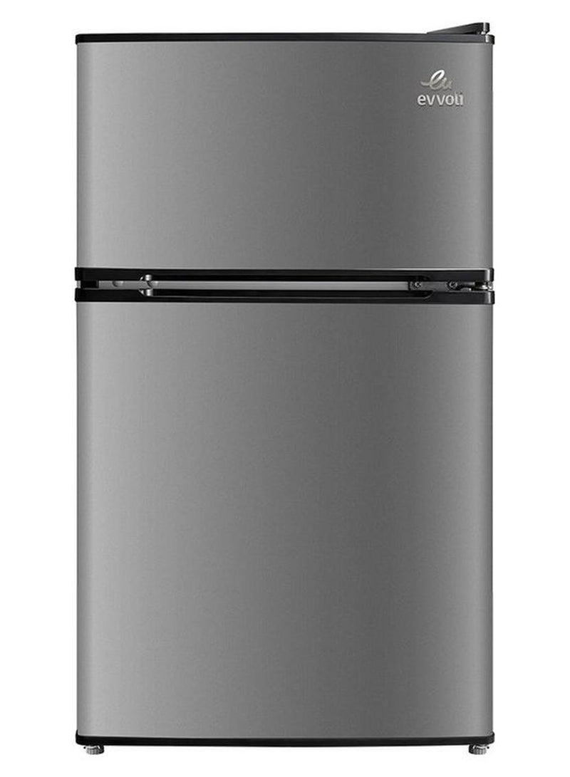 evvoli Top Mount Refrigerator, 100 Liters, Adjustable Leg, Interior Light, Defrost Type EVRFM-100S Silver - Image 1