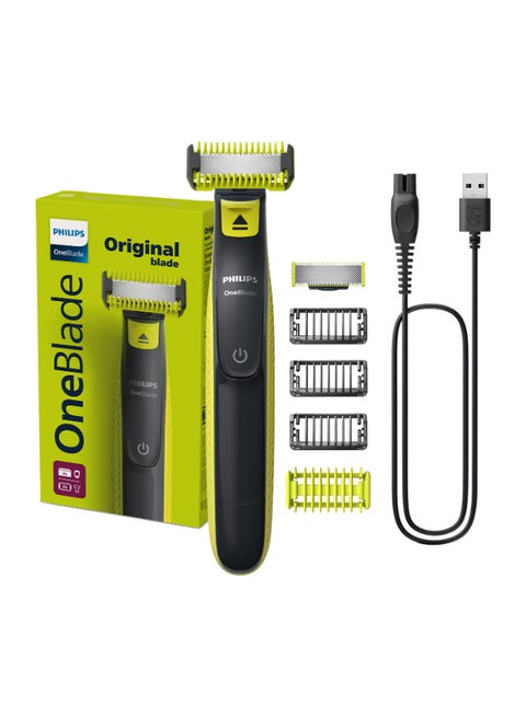 ماكينة OneBlade للوجه والجسم QP2824 من Philips | شفرة مزدوجة الجوانب | تقنية OneBlade الفريدة | 45 دقيقة من الاستخدام اللاسلكي | مقاومة للماء | أداة كهربائية لتشذيب وحلاقة اللحية