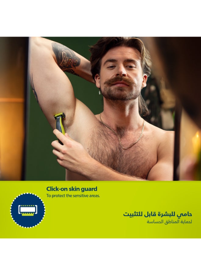 OneBlade Face And Body QP2824 Dual-Sided Blade Unique OneBlade Technology 45min Cordless Waterproof Electric Beard Trimmer And Shaver Lime Green,Charcoal Grey - https://f.nooncdn.com/p/pnsku/N53407479A/45/_/1728026506/b62ca826-301b-4000-97a7-dcf9678500be.jpg?format=jpg&width=original