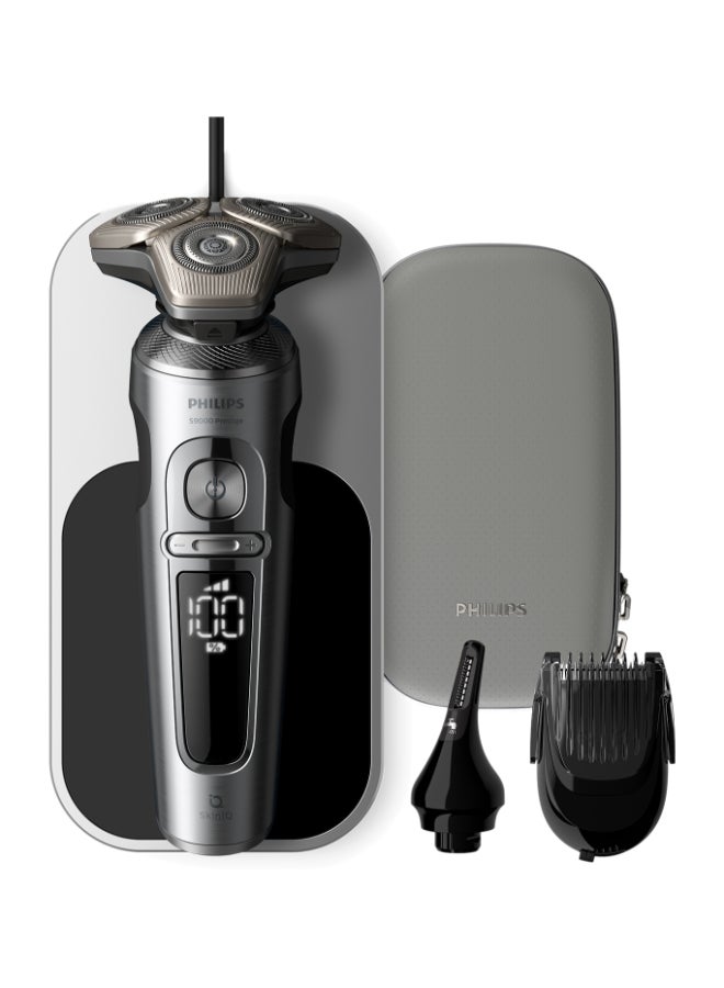 Shaver SP9871/22 S9000 Prestige Wet And Dry Electric Razor Smart SkinIQ Tech for a Close, Comfortable Shave Flexible Heads, Travel Case Included - 2 years Guarantee Carbon Grey - pnsku/N53407481A/45/_/1728026492/f1e406ba-fb4b-45fd-b30c-e0226344673b