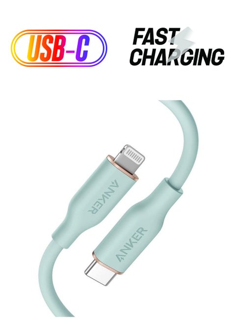 Powerline III Flow USB-C Lightning Connector 6 Feet Green