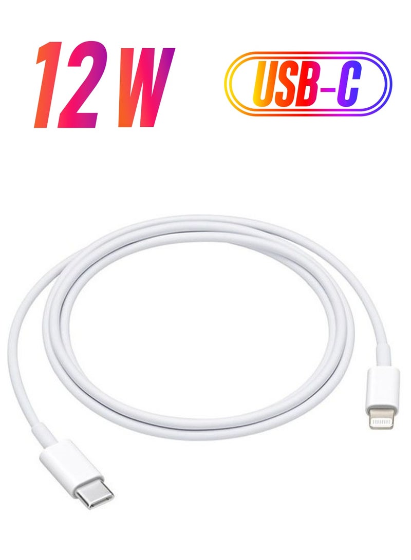 MARGOUN Charger Cord Lightning Cable 1m Fast Charging High Speed Data Sync Type C To Lightning White  - Image 1