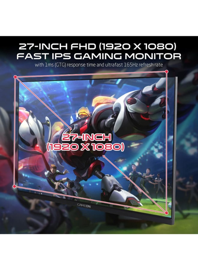 27" FHD (1920x1080) 165Hz, 1ms with 2 HDMI, Flat Panel Anti-Glare Hard Coating (3H), IPS, Nvidia G-Sync, AMD FreeSync & Console Compatible, LED - GOVE127FHD165 | Black - pnsku/N53407702A/45/_/1733311059/5daab3a7-a6c4-478b-a765-ffd0f284f42b