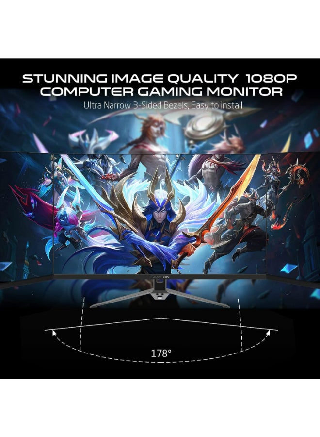 GameOn - 27" FHD (1920x1080) 165Hz, 1ms with 2 HDMI, Flat Panel Anti-Glare Hard Coating (3H), IPS, Nvidia G-Sync, AMD FreeSync & Console Compatible, LED - GOVE127FHD165 | Black - Image 1