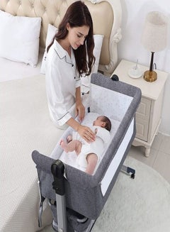 Movable Crib Foldable Height Adjustment Baby Cradle Bed- Dark Grey, 33-006-12D - pnsku/N53407943A/45/_/1711435107/04d61624-21f1-4f8f-8966-02b9d4ad1043