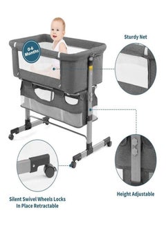 Movable Crib Foldable Height Adjustment Baby Cradle Bed- Dark Grey, 33-006-12D - pnsku/N53407943A/45/_/1711435109/63472775-2463-4315-9e65-5c6d1e9d55d6