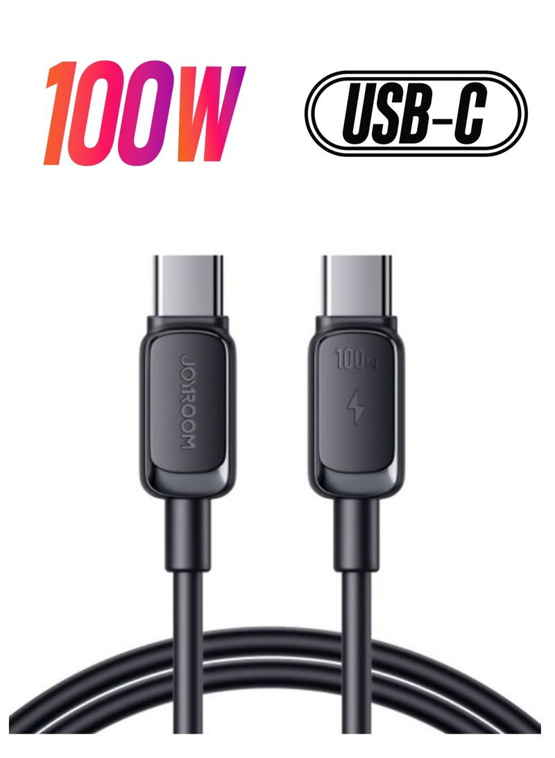 جوي روم كابل شحن سريع 100 واط من USB C إلى USB C متوافق مع Ipad Mini 6 وMacbook Pro 2021 مقاس 14 و16 بوصة وMacbook Air وIpad Pro مقاس 12.9 بوصة وSamsung S23 Plus وHuawei P40 وما إلى ذلك - Image 1