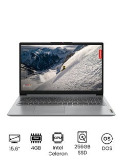 IdeaPad 1 15IGL7 Laptop With 15.6-inch HD Display, Celeron N4020 Processor/4GB RAM/256GB SSD/DOS(Without Windows)/Integrated Intel UHD Graphics English/Arabic Cloud Grey