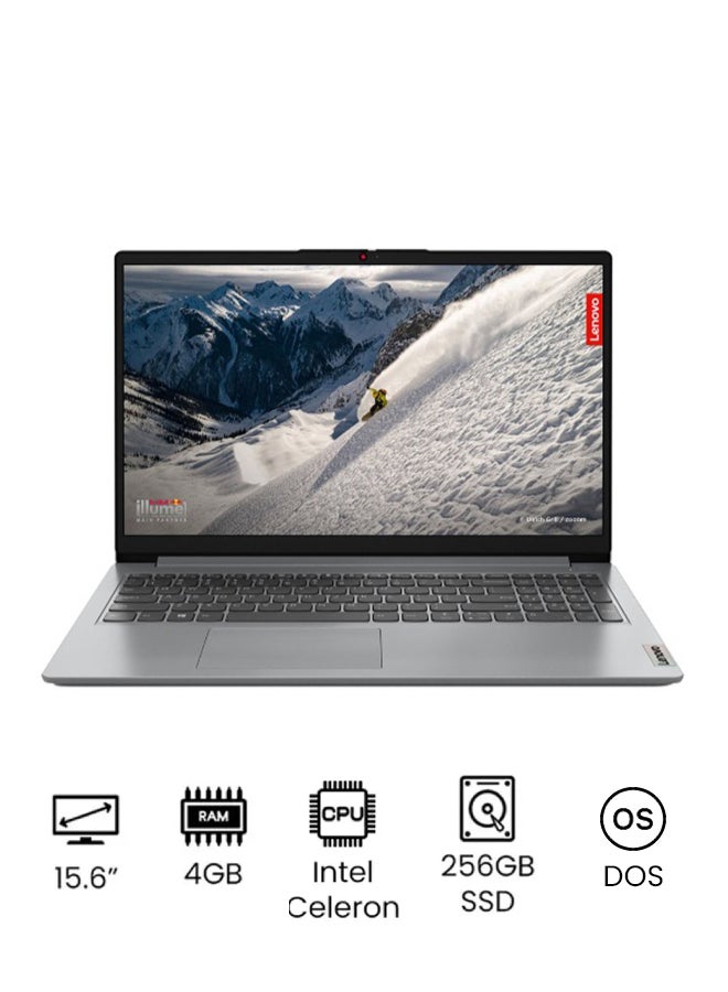 Lenovo - IdeaPad 1 15IGL7 Laptop With 15.6-inch HD Display, Celeron N4020 Processor/4GB RAM/256GB SSD/DOS(Without Windows)/Integrated Intel UHD Graphics English/Arabic Cloud Grey - Image 1