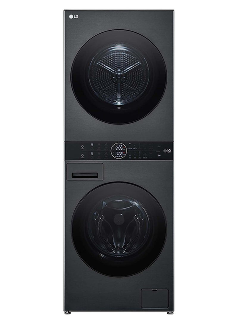 LG Single Unit Front Load Wash Tower And 10 Kg Dryer 13 kg WK1310BST Platinum/Black/Silver - Image 1