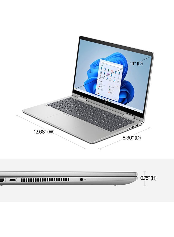 HP - Envy X360 14-Es0033dx 2 In 1 (Upgraded Version) Laptop With 14-Inch FHD Display, Core i7-1355U Processor/16GB RAM/1TB SSD/Intel Iris Xe Graphics/Windows 11 English Natural Silver - Image 1
