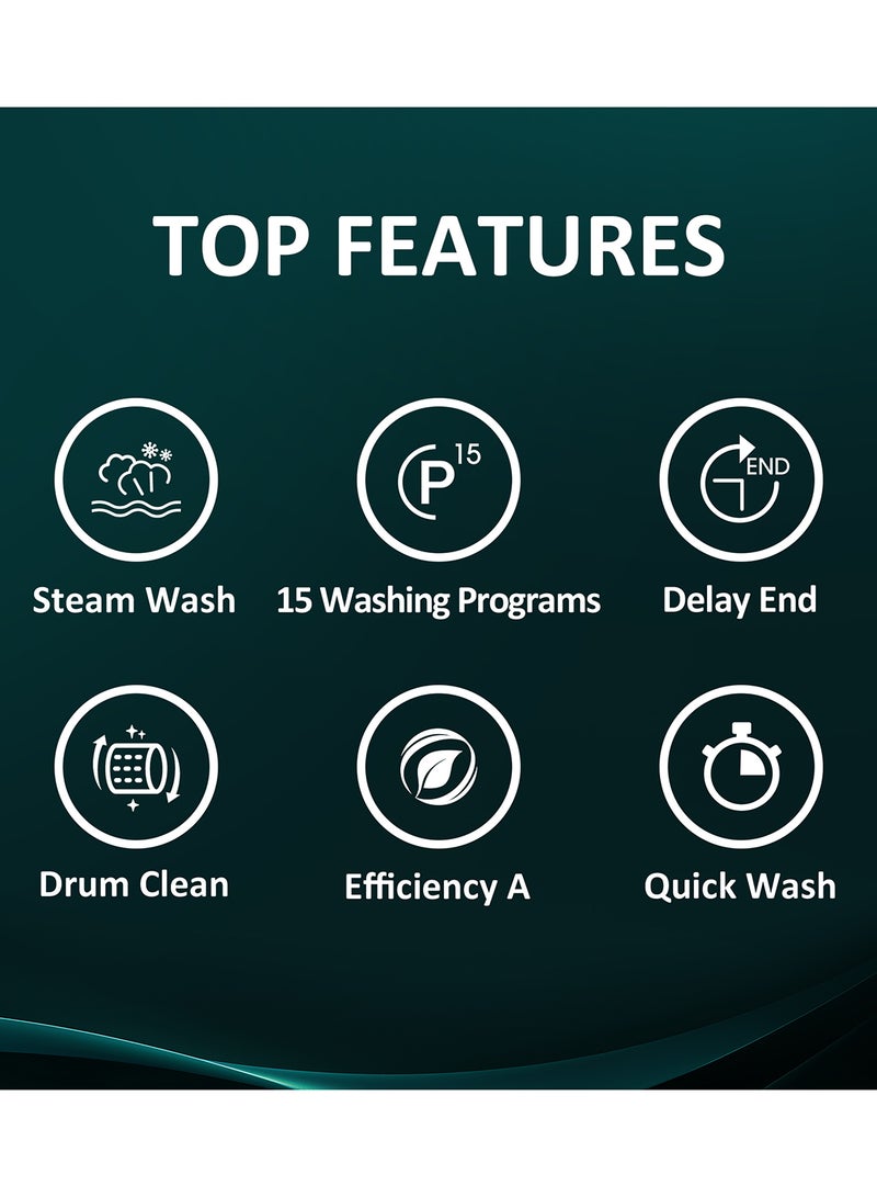 Hisense 7Kg Front Loading Washing Machine 1200 Rpm, With Pause & Add, Drum Clean, Silver Color, Model Wfvb7012Mt -1 Years Full Warranty 7 kg WFVB7012MT Titanium - Image 3