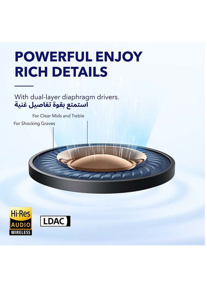 ساوند كور سماعات أذن لاسلكية Anker Space A40 قابلة للتعديل تلقائيًا مع خاصية إلغاء الضوضاء النشطة - أسود - Image 5