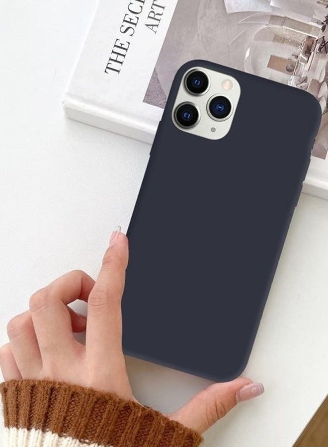 MARGOUN Silicone Case Cover For Apple Iphone 11 Pro Max Liquid Gel Soft Ultra Slim Shockproof Back Cover Full Body Protection - Dark Blue  - Image 3