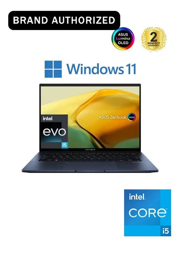 ASUS UX3402ZA-OLED005W Laptop With 14 Inch ASUS Core i5 Processor 8 gb Ram 512 tb SSD Intel Iris Xe Graphics Windows 11 English/Arabic Ponder Blue - Image 1