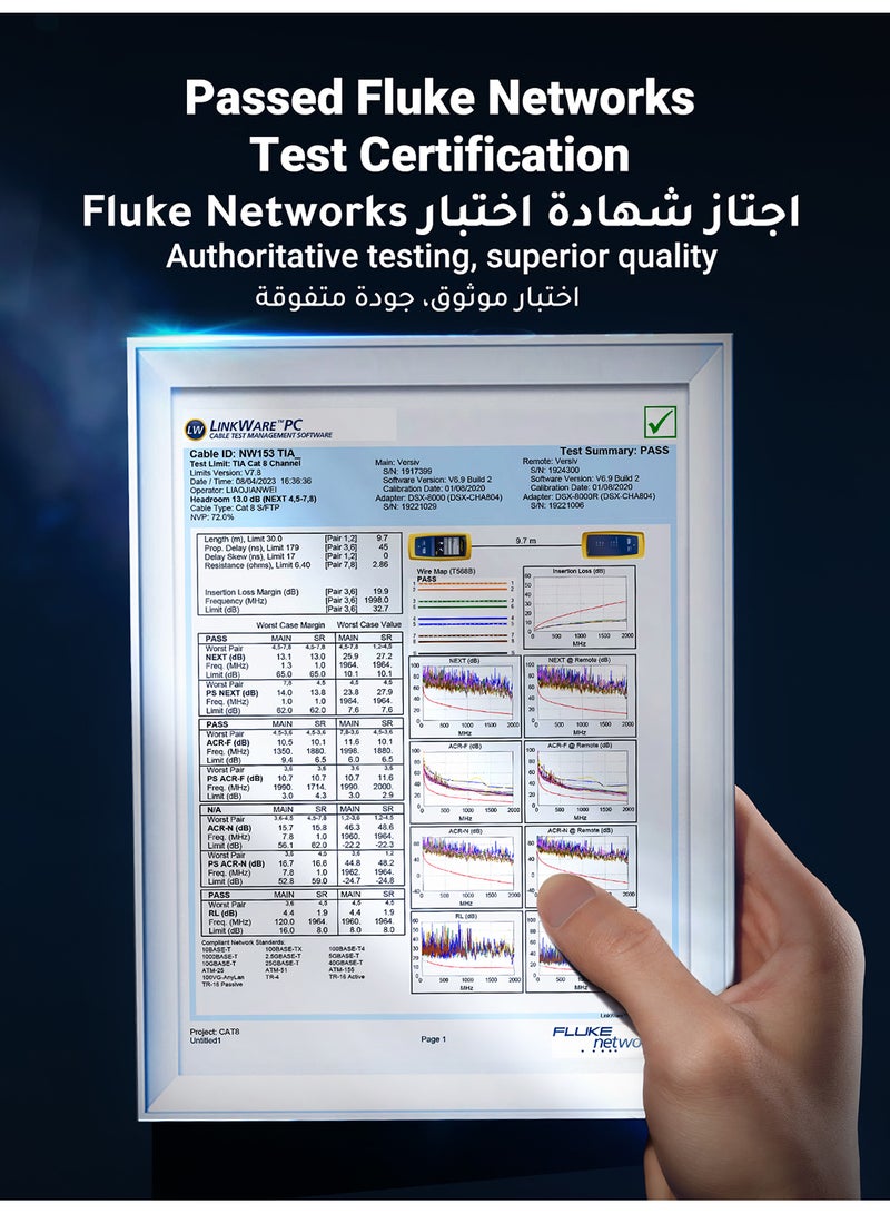 كابل ايثرنت الفئة Cat8 عالي السرعة بسرعة 40 جيجابايت في الثانية، 2000 ميجا هرتز، ار جيه 45 من يوغرين، سلك توصيل مجدول متوافق مع الألعاب على الكمبيوتر واجهزة سويتش، PS4، PS3، Xbox وغيرها (10 متر) أسود - pnsku/N53409003A/45/_/1730897399/f3a67215-c4a2-4065-b207-e44ce82059ca