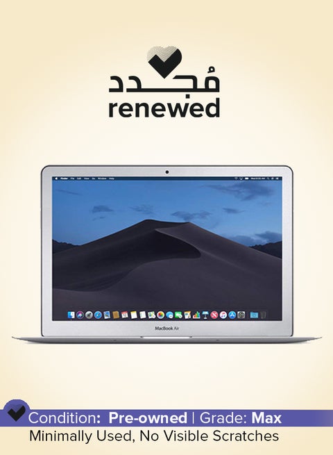 Renewed - MacBook Air A1466 (2014) Laptop With 13-Inch Full HD Display, Core i5 Processor/Dual Core/8GB RAM/128GB SSD/macOS English/Arabic Silver