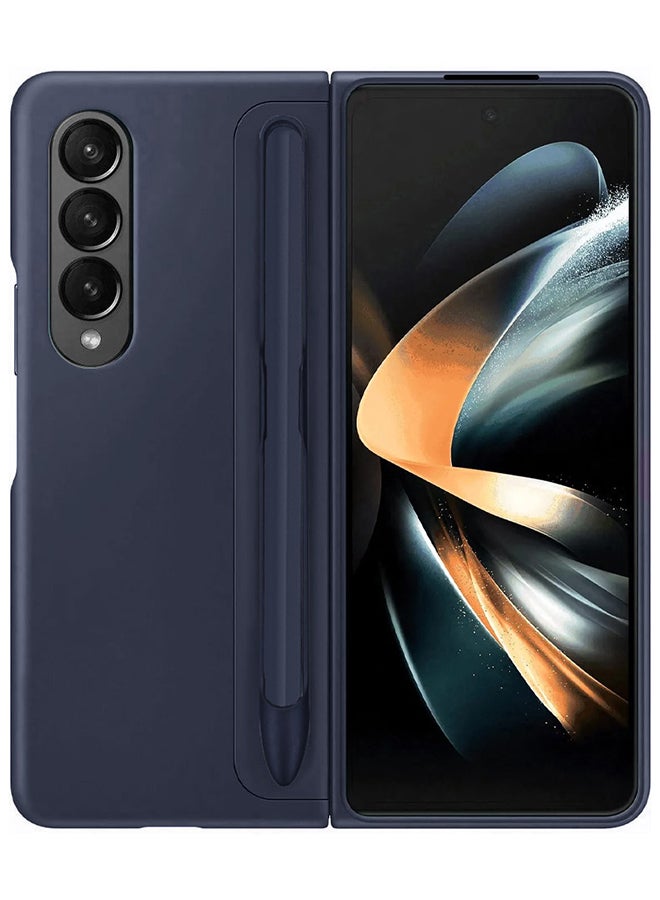 MARGOUN Samsung Galaxy Z Fold4 Standing Case With Pen Dark Blue - Image 1