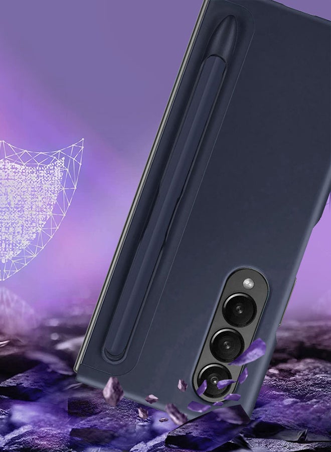 MARGOUN Samsung Galaxy Z Fold4 Standing Case With Pen Dark Blue - Image 5