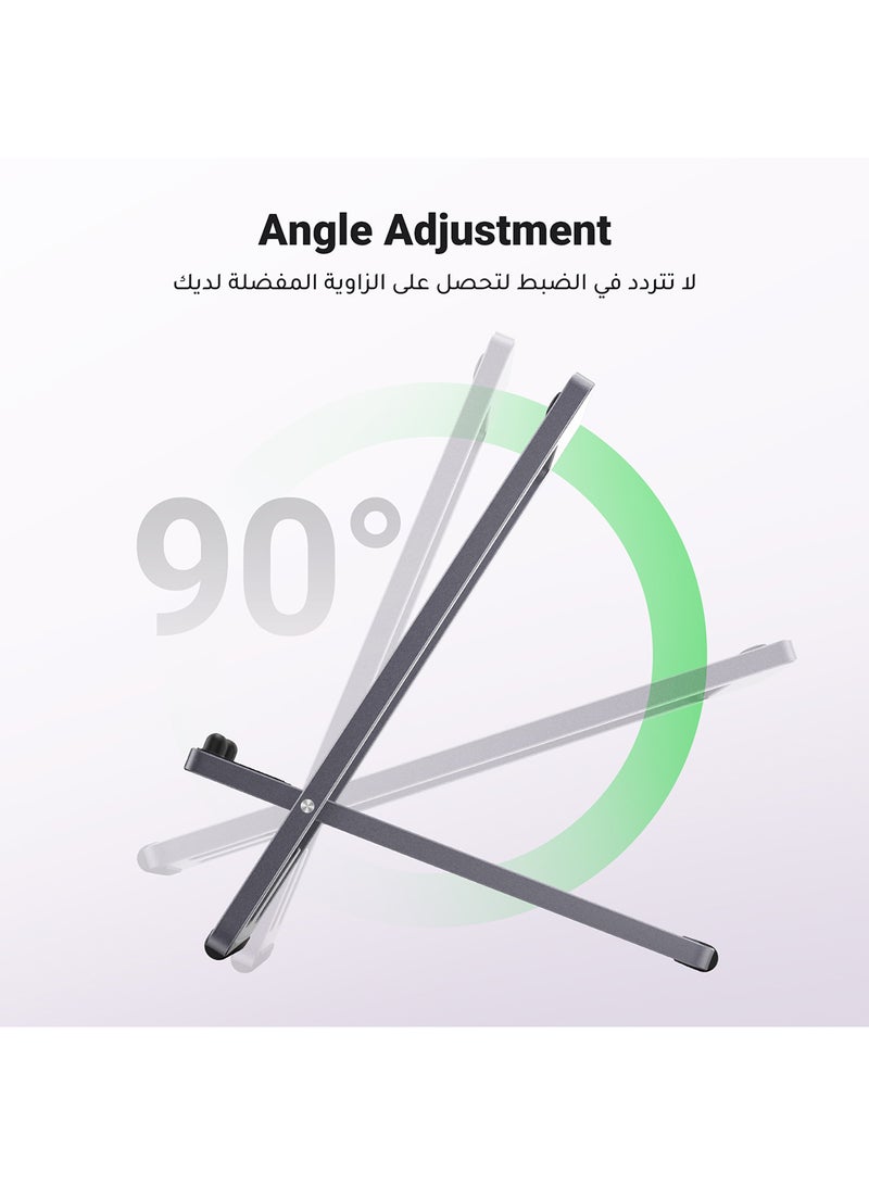 Ugreen - Cell Phone Stand, Portable Mobile Phone Holder, Adjustable iPhone Stand For Desk, Foldable View Angle Stand, Stable Alloy Metal Mobile Stand, Compatible With iPhone 16/15, Samsung S24 Series Sliver - Image 1