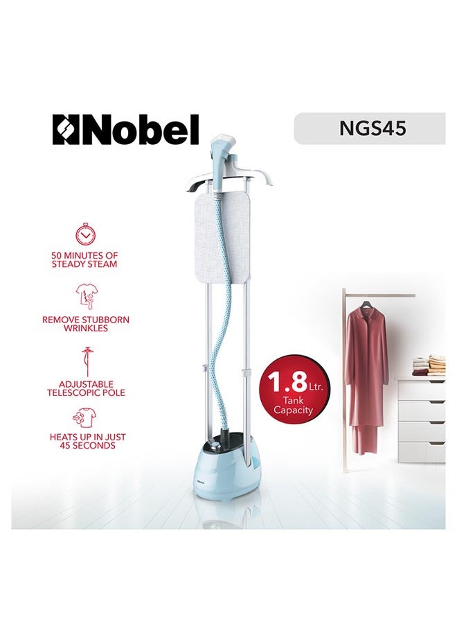 Nobel - Garment Steamer with Detachable water Tank Adjustable Telescopic Pole & 35g/min Steam Flow 1.8 L 1800 W NGS45 Light Green - Image 1