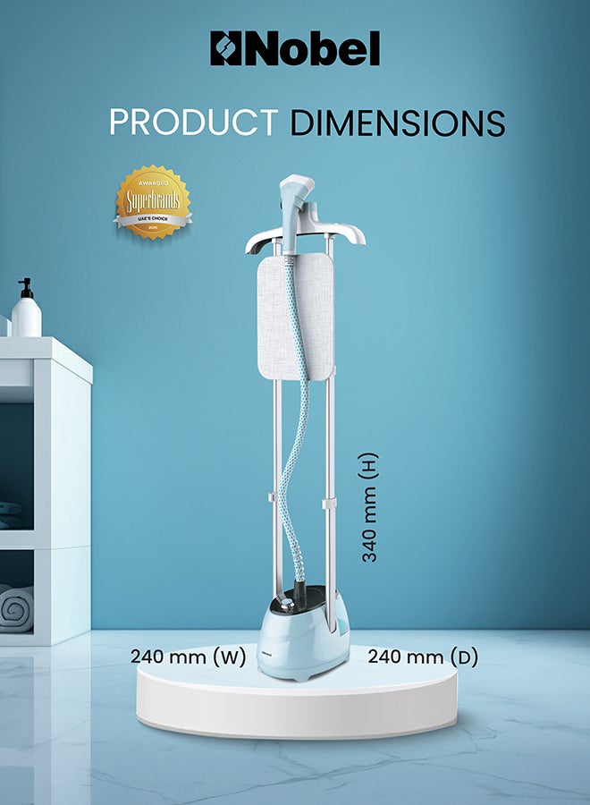 Garment Steamer with Detachable water Tank Adjustable Telescopic Pole & 35g/min Steam Flow 1.8 L 1800 W NGS45 Light Green