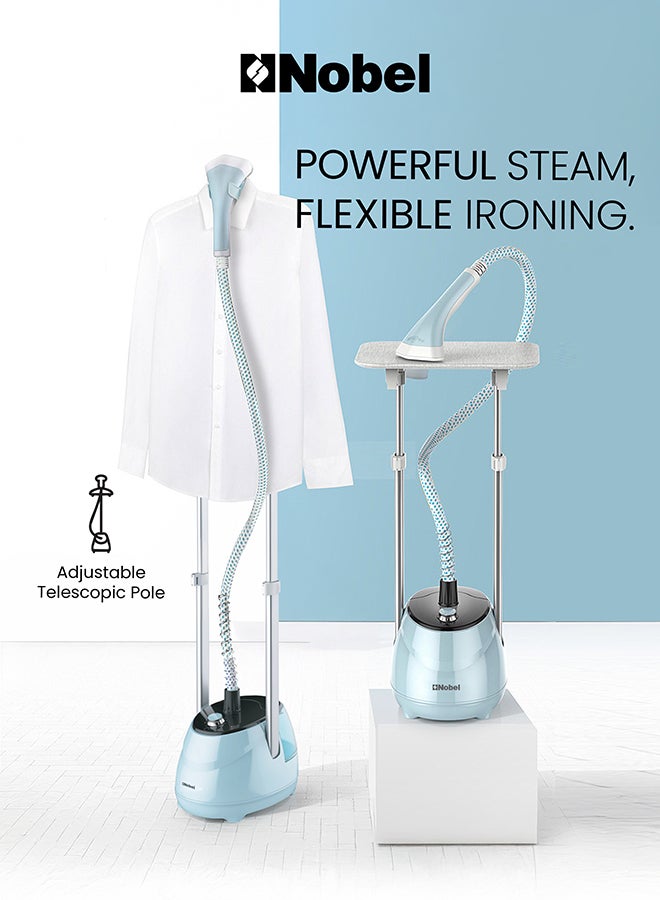 Nobel Garment Steamer with Detachable water Tank Adjustable Telescopic Pole & 35g/min Steam Flow 1.8 L 1800 W NGS45 Light Green  - Image 3