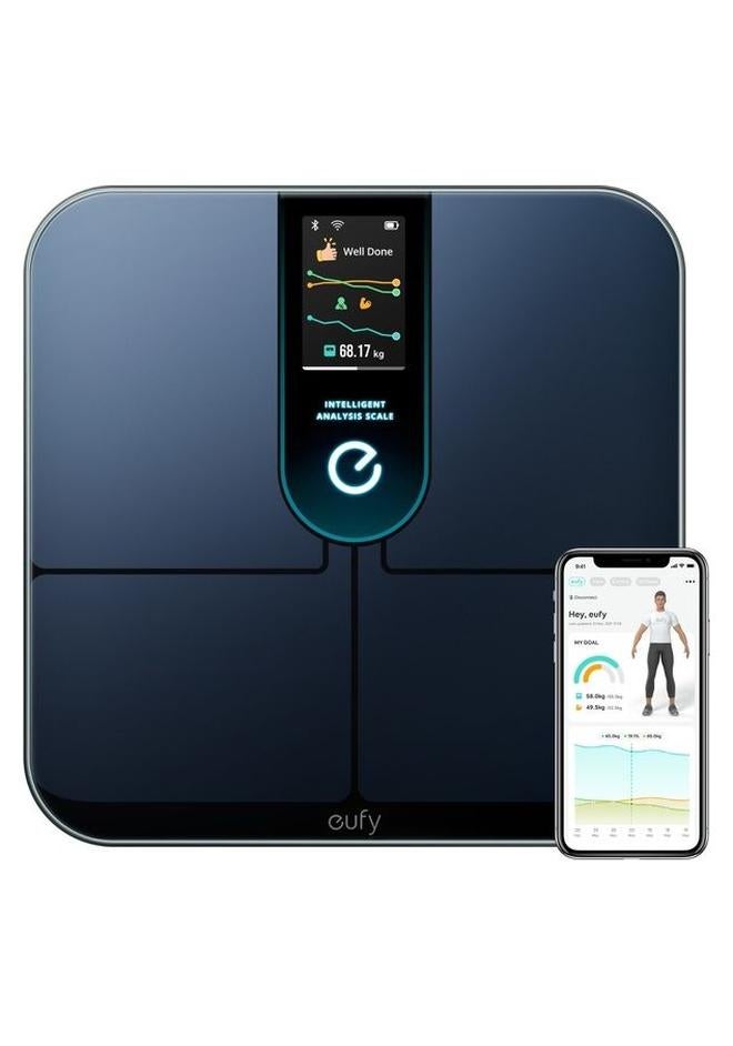 إيوفي مقياس ذكي لتتبع اللياقة البدنية بتقنية Wi-Fi P3، تحليل ذكي ثلاثي الأبعاد لوضع الجسم الافتراضي، مقياس وزن بلوتوث و16 مقياس رقمي للقياس مع معدل ضربات القلب - Image 1
