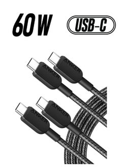 آنكر كابل USB C، كابل 310 USB C إلى USB C (6 أقدام، 2 حزمة)، (60 وات/3 أمبير) كابل شاحن USB C شحن سريع لأجهزة Samsung Galaxy S22، iPad Pro 2021، iPad Mini 6، iPad Air 4، MacBook Pro 2020، التبديل (USB 2.0)  - Image 1