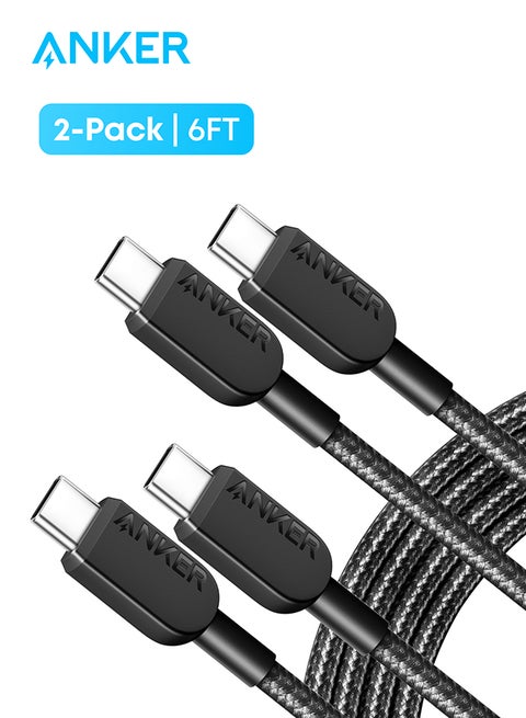 USB C Cable, 310 USB C to USB C Cable (6ft, 2 Pack), (60W/3A) USB C Charger Cable Fast Charge for iPhone 16/15 Series, iPad, MacBook Pro/Air, Samsung, Huawei, Xiaomi, Vivo, Oppo(USB 2.0) Starlit