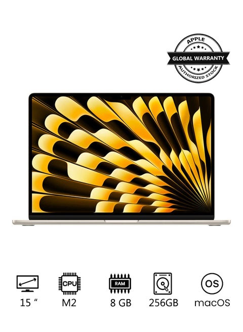 MacBook Air MQKU3 15-Inch Display, Apple M2 Chip with 8-Core CPU And 10-Core GPU, 256GB SSD, English Keyboard(International Version) Starlight