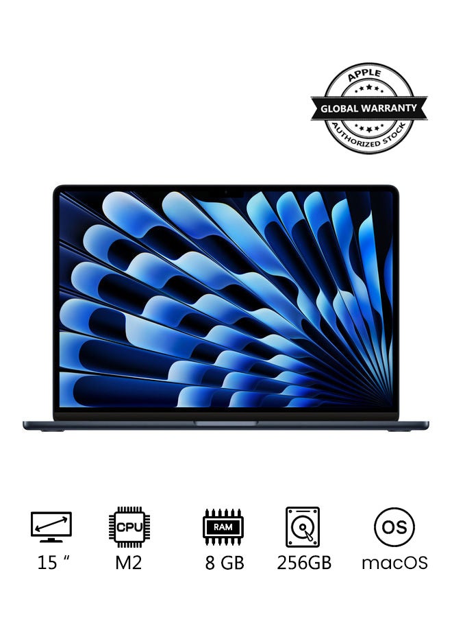 Apple - MacBook Air MQKW3 15-Inch Display, Apple M2 Chip with 8-Core CPU And 10-Core GPU, 256GB SSD, English Arabic Keyboard Midnight - Image 1