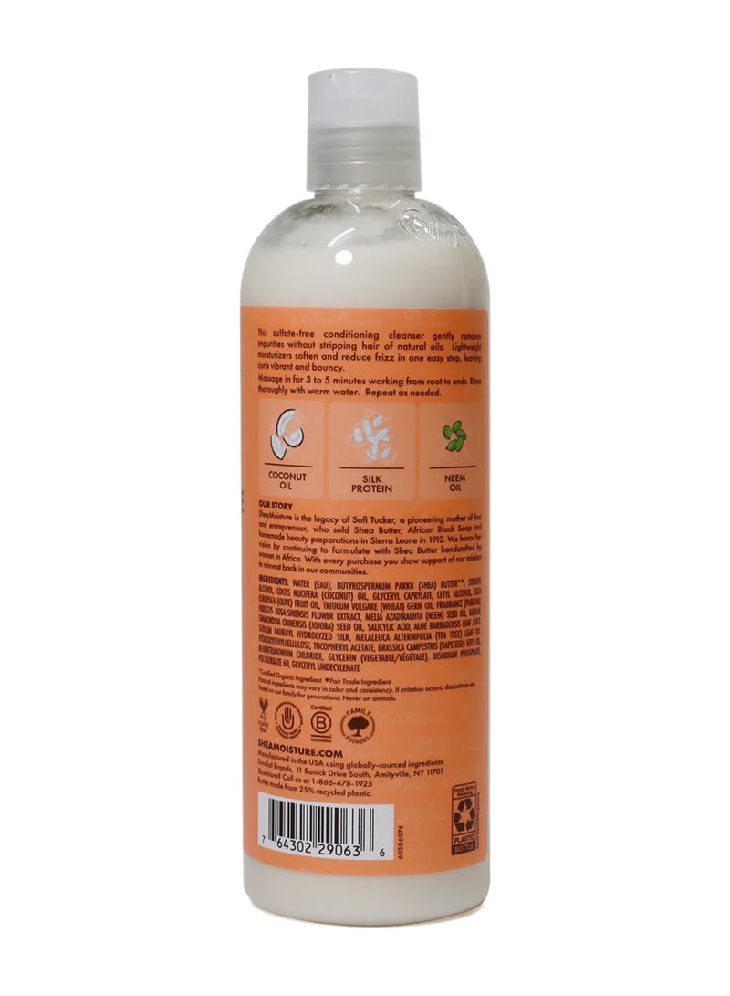SheaMoisture Curl Moisture Co-Wash, Coconut & Hibiscus, 12 fl oz white 384ml - Image 2