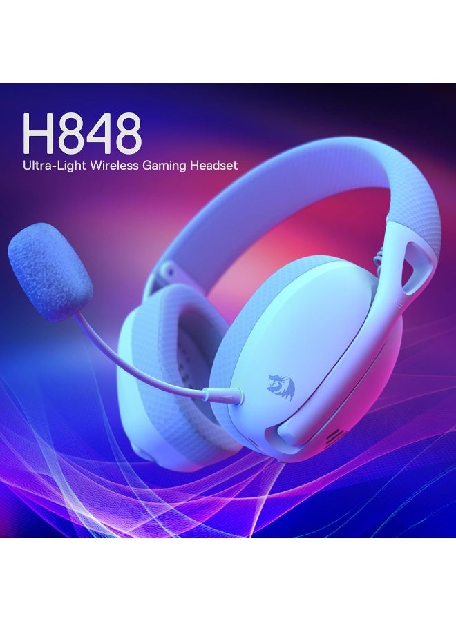 REDRAGON H848 Bluetooth Wireless Gaming Headset - Lightweight - 7.1 Surround Sound - 40MM Drivers - Detachable Microphone - Multi Platforms for PC, PS5/4/3, NS, Mobile - Image 2
