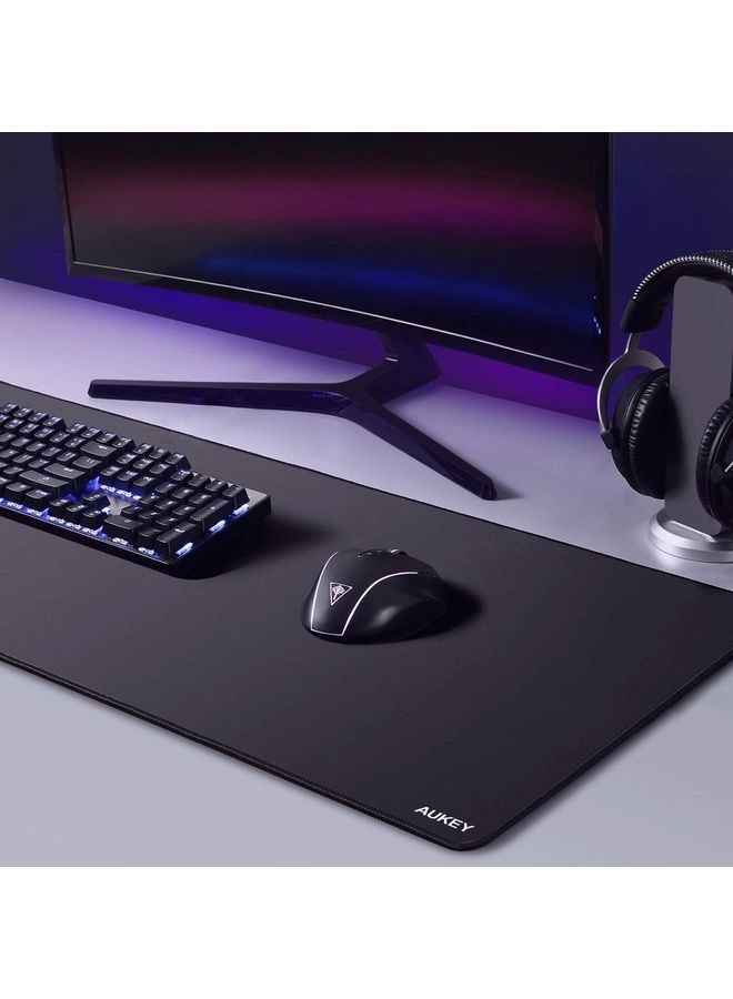 أوكي لوحة ماوس ألعاب كبيرة مقاس XL (900 × 400 × 3 مم) لوحة ماوس سميكة ممتدة غير قابلة للانزلاق ومقاومة للانسكاب مع سطح مزخرف خاص، حواف مخيطة مضادة للاهتراء للوحة المفاتيح والكمبيوتر الشخصي - Image 5