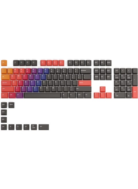 Gpbt Celestial Fire Keycaps - Premium Cherry-Profile 114 Keys Set With Orange & Red Gradient Design - Durable, Readable, Compatible With Gmmk Models & Standard Keyboards