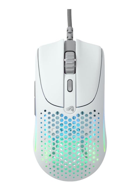 Model O2 Wired RGB Gaming Mouse, Ultralight 59-gram Weight,  26,000 DPI BAMF 2.0 Sensor, Crisp Switches Rated for 80M Clicks, RGB Lighting, G-Skates Mouse Feet, White | GLO-MS-OV2-MW