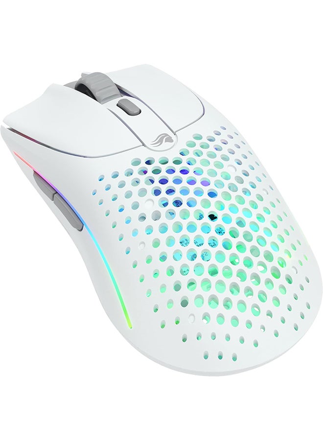 Glorious Model O 2 Wireless RGB Gaming Mouse, Ultralight 68-gram Weight, 26,000 DPI BAMF 2.0 Sensor, Hybrid 2.4 Ghz / BT, 210-hour Max Battery Life, Vibrant RGB Lighting, White | GLO-MS-OWV2-MW  - Image 1