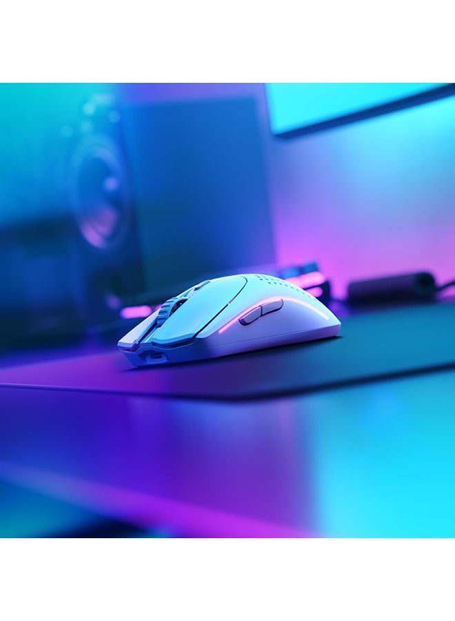 Model O 2 Wireless RGB Gaming Mouse, Ultralight 68-gram Weight, 26,000 DPI BAMF 2.0 Sensor, Hybrid 2.4 Ghz / BT, 210-hour Max Battery Life, Vibrant RGB Lighting, White | GLO-MS-OWV2-MW