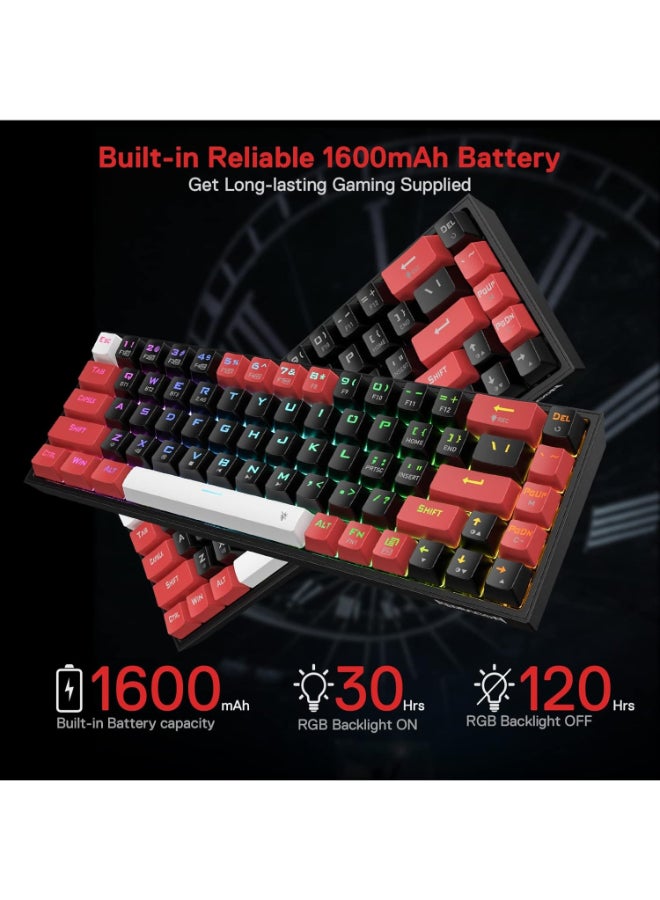 REDRAGON - K631 PRO 65% 3-Mode Wireless RGB Gaming Keyboard, 68 Keys Hot-Swappable Compact Mechanical Keyboard w/Hot-Swap Free-Mod PCB Socket And Dedicated Arrow Keys, Quiet Red Linear Switch - Image 1