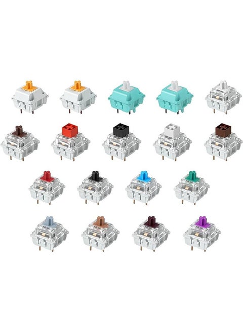 Glorious Keyboard Switch Sample Pack, Gateron | Kailh | Panda | Lynx Mechanical Keyboard Switches, Tactile & Linear Switches, 3-Pin, Plate Mounted, 14 Pack | G-KG