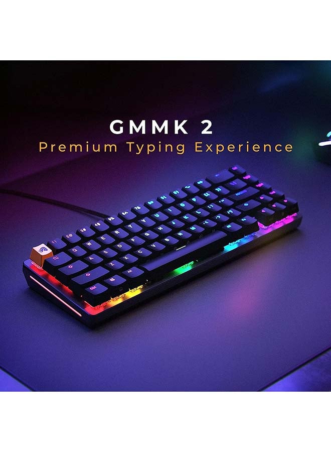جلوريوس Glorious GMMK 2 العربية والإنجليزية RGB Gaming - لوحة مفاتيح ميكانيكية قابلة للتبديل السريع TKL، مفاتيح خطية، سلكية، ألعاب TKL وحجم كامل - لوحة مفاتيح RGB سوداء - Image 2