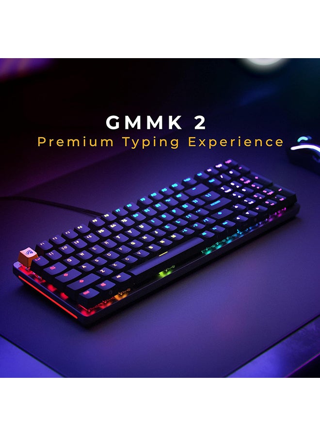 جلوريوس - Glorious GMMK 2 96% العربية والإنجليزية RGB Gaming - لوحة مفاتيح ميكانيكية قابلة للتبديل السريع TKL، مفاتيح خطية، سلكية، ألعاب TKL وحجم كامل - لوحة مفاتيح RGB سوداء - Image 1