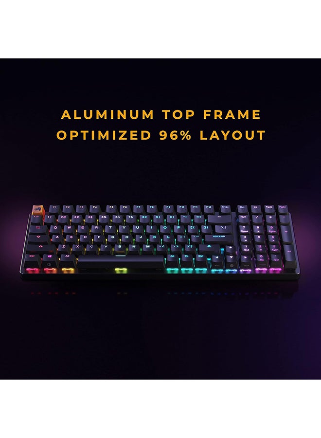 جلوريوس - Glorious GMMK 2 96% العربية والإنجليزية RGB Gaming - لوحة مفاتيح ميكانيكية قابلة للتبديل السريع TKL، مفاتيح خطية، سلكية، ألعاب TKL وحجم كامل - لوحة مفاتيح RGB سوداء - Image 1