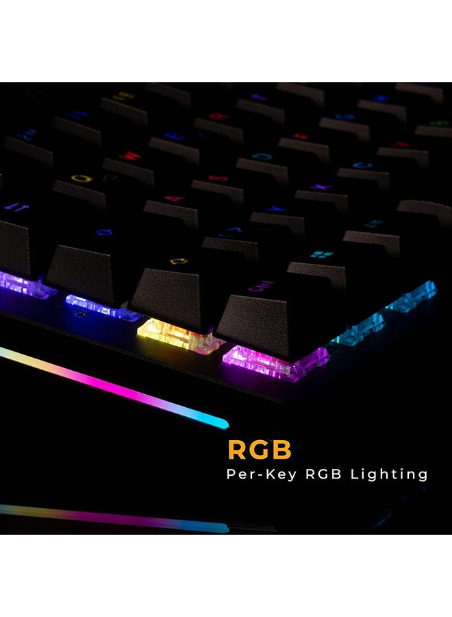 جلوريوس - Glorious GMMK 2 96% العربية والإنجليزية RGB Gaming - لوحة مفاتيح ميكانيكية قابلة للتبديل السريع TKL، مفاتيح خطية، سلكية، ألعاب TKL وحجم كامل - لوحة مفاتيح RGB سوداء - Image 1