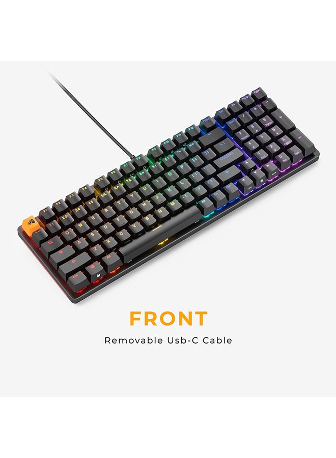 جلوريوس - Glorious GMMK 2 96% العربية والإنجليزية RGB Gaming - لوحة مفاتيح ميكانيكية قابلة للتبديل السريع TKL، مفاتيح خطية، سلكية، ألعاب TKL وحجم كامل - لوحة مفاتيح RGB سوداء - Image 1