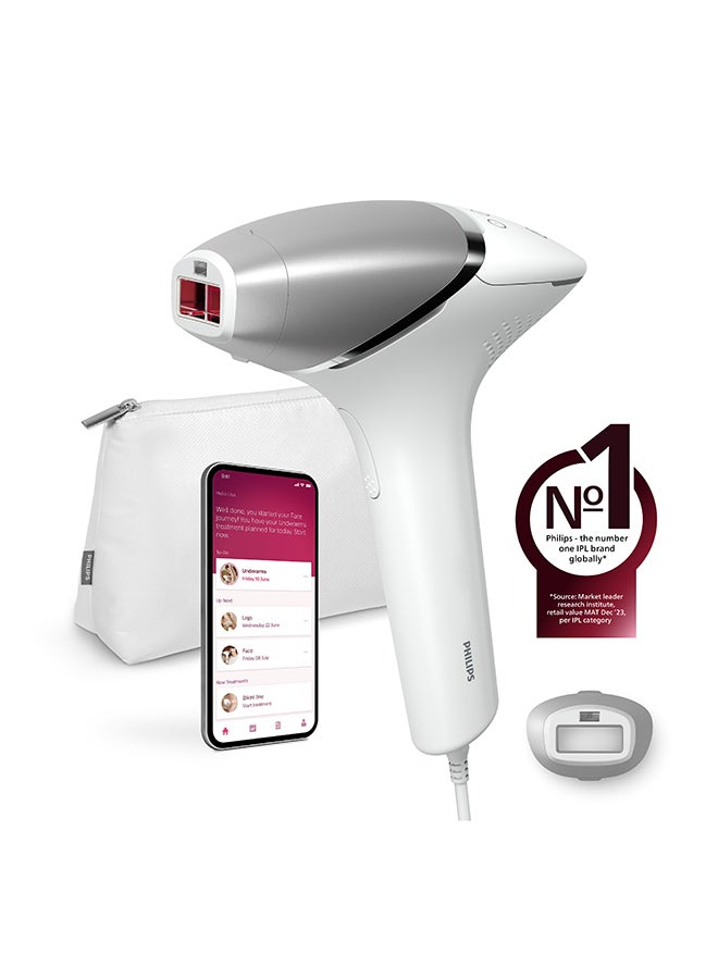 Philips Lumea IPL, Hair Removal, 8000 Series, Sense IQ Technology, Body Treatment Attachment, Corded Use, BRI940/00, 60 Days Money Back Guarantee White/Silver 