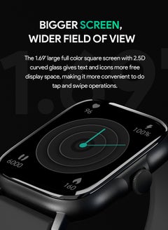 Aukey Smartwatch 1.69-inch TFT LCD display, IP68 Waterproof, 12 Days Battery Life Fitness Tracker with Sport & Health tracking & Customise faces SW-1P Black  - Image 2
